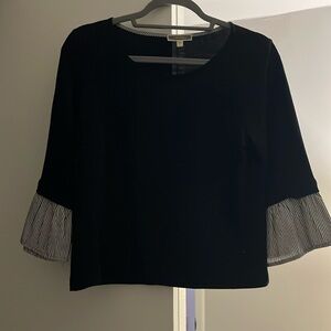 Black soft blouse mixed media
